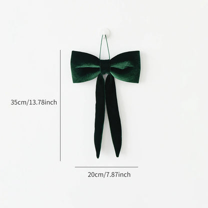 Christmas long velvet bow ornament for Christmas decoration Elegant bow design for tree and home decoration