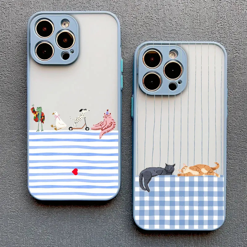 Black Polka Dot Sausage Dog Cute Cartoon Phone Case For iPhone 17 16 Pro Max 15 14 Pro Max Plus 13 Mini 12 11 Pro Max Back Cover