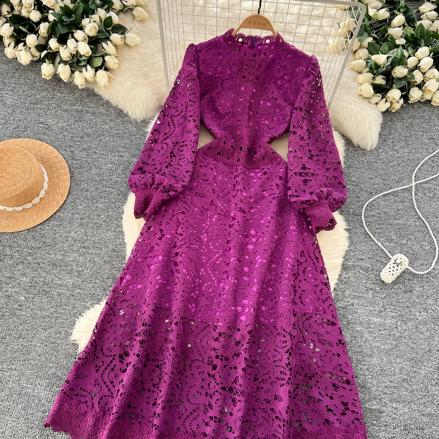 Elegant Long Lantern Sleeves Chic Dresses Fashion