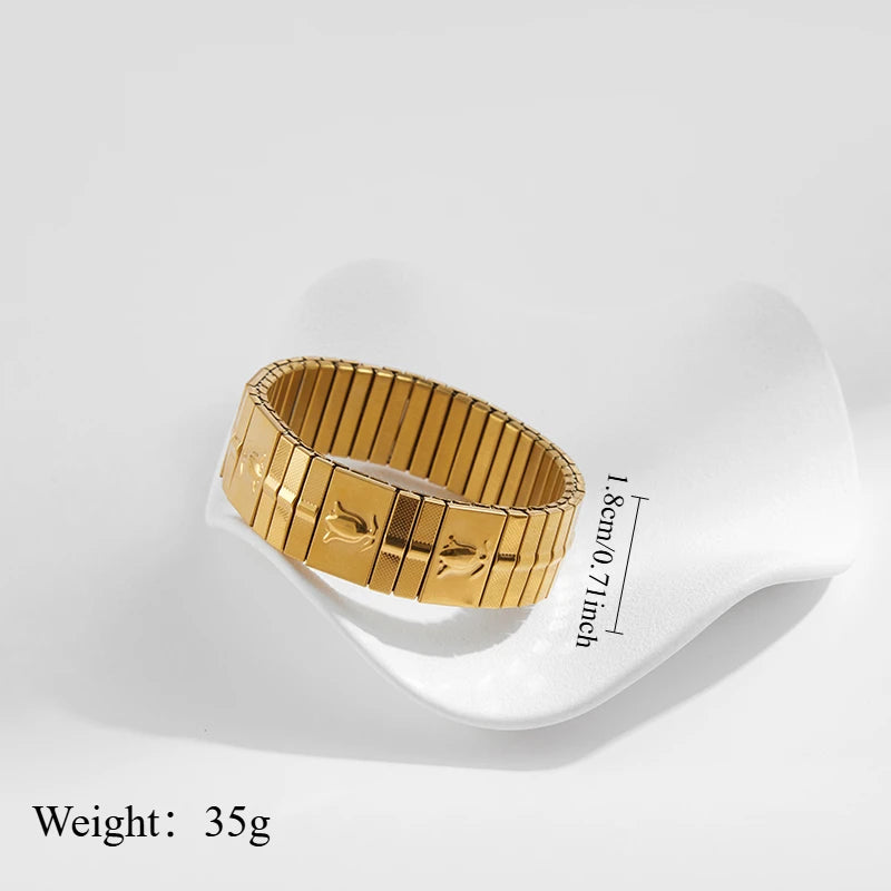 New Gold Plated Stainless Elastic Bracelet For Women