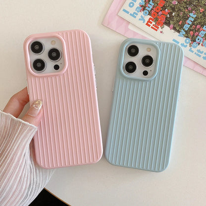 Candy Color Fashion Stripe Soft Silicone Case For iPhone 16 15 14 13 12 11 Pro Max 16 Plus
