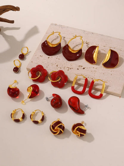 Women's New Earrings Stainless Steel Gold plated