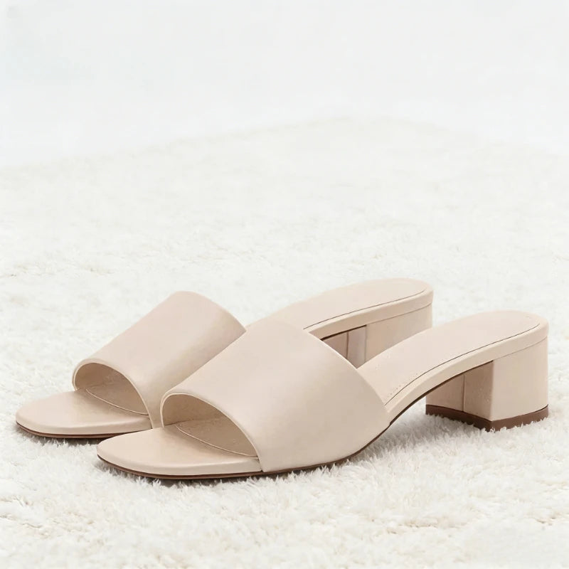 Heel Women Slipper Summer 2026 Open-toe Concise Slide Shoes Ladies Comfortable Casual Heels Women Sandals