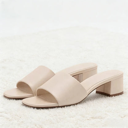 Heel Women Slipper Summer 2026 Open-toe Concise Slide Shoes Ladies Comfortable Casual Heels Women Sandals