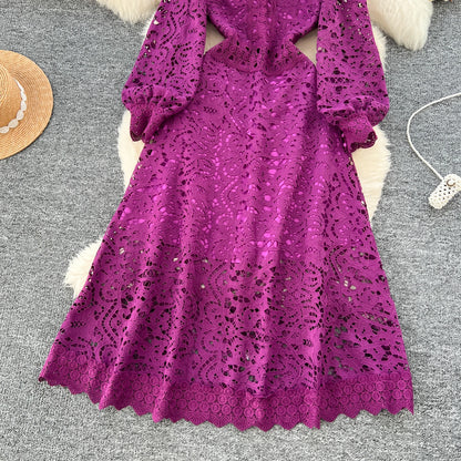 Elegant Long Lantern Sleeves Chic Dresses Fashion