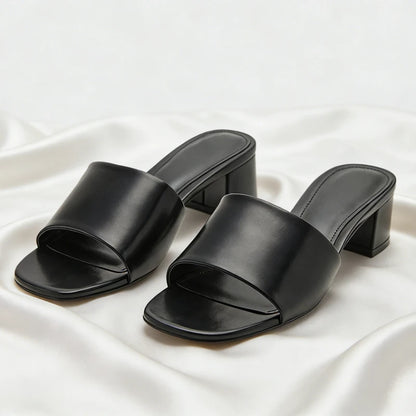Heel Women Slipper Summer 2026 Open-toe Concise Slide Shoes Ladies Comfortable Casual Heels Women Sandals