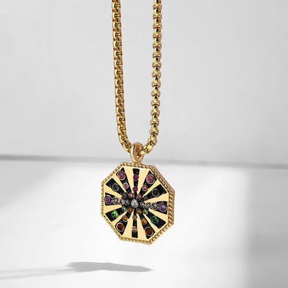 Zodiac Signs Necklace for Women Double Sided Pendant Collar Gold Color Stainless