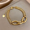 Bracelet for Women Fashion Punk Golden Thick Bracelets Simple Wrist Jewelry