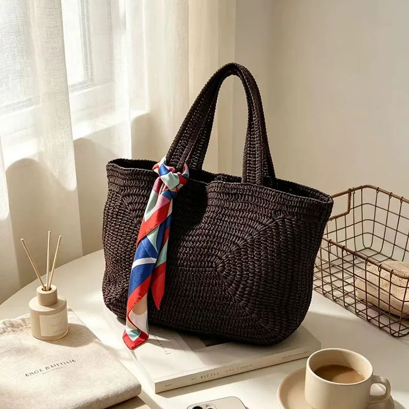 Woven Tote Beach Bag Large Capacity for Women