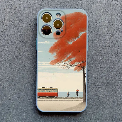 Autumn Maple Leaf Scenery Fall Phone Case For IPhone 15 14 Pro Max Plus 16 Pro Max Case IPhone 13 11 12 Pro Max XR XS X Covers