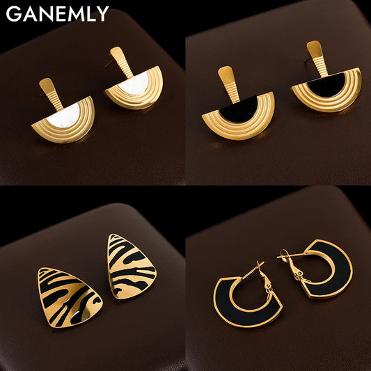 Earrings For Women Girl Fashion 18K Gold Plated Waterproof Jewelry Gift