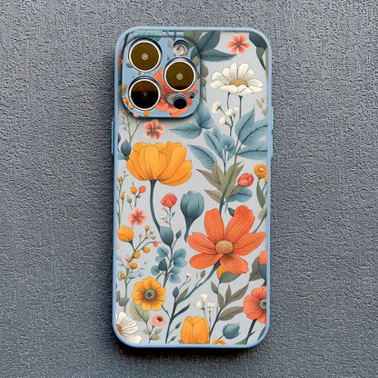 Elegant Pink Purple Flower Phone Case For iPhone 16 17 15 14 13 12 11 Pro Max Covers Mini  7 8 Plus XS X XR