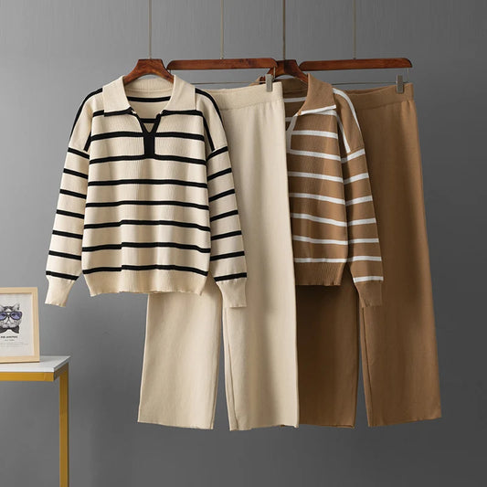 Suit Loose Knit Women's Pantsuit Sets for Women 2 Pieces