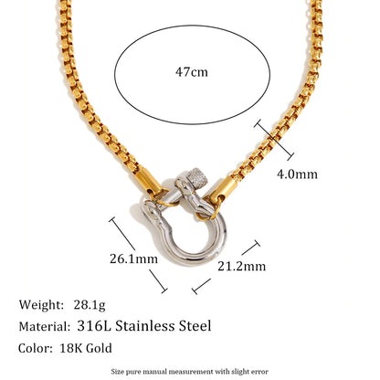 Mixed Color Square Pearl Chain Lock Pendant Necklace For Women Girls DIY Neck Jewlery Accessories