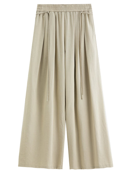 Women's Weekend Pleated Blouse Wide-Leg Pants Elegant Summer Lightweight Off-Shoulder Two-Piece Outfit