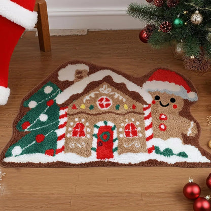 Christmas Gingerbread House Rug Soft
