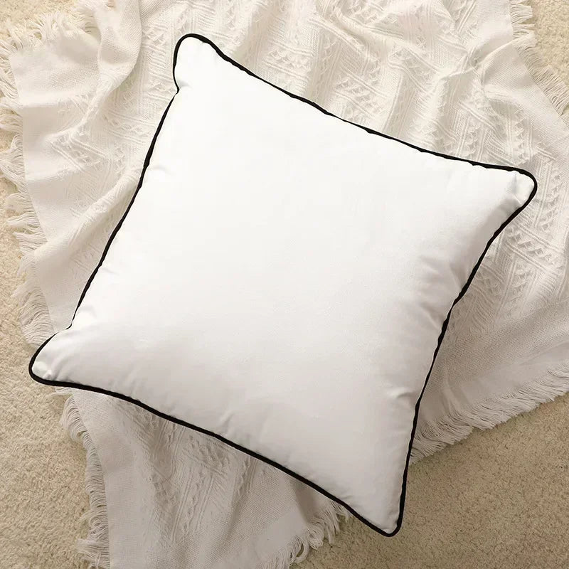 High Quality Black and White Velvet Pillowcase Simple 60x60