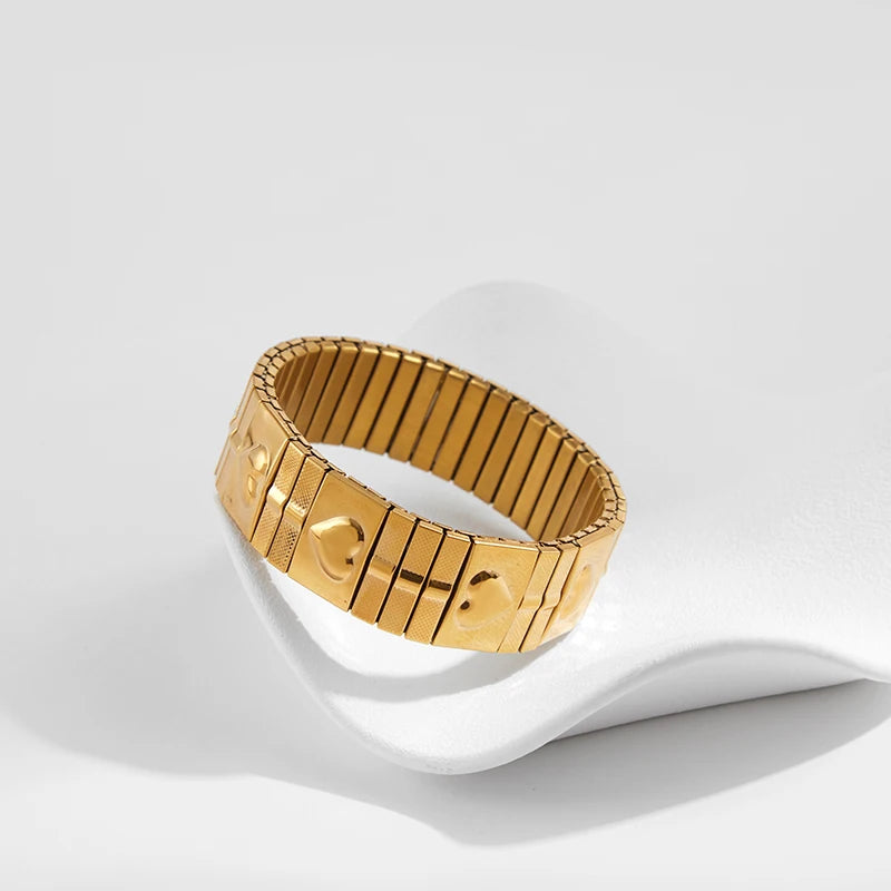 New Gold Plated Stainless Elastic Bracelet For Women