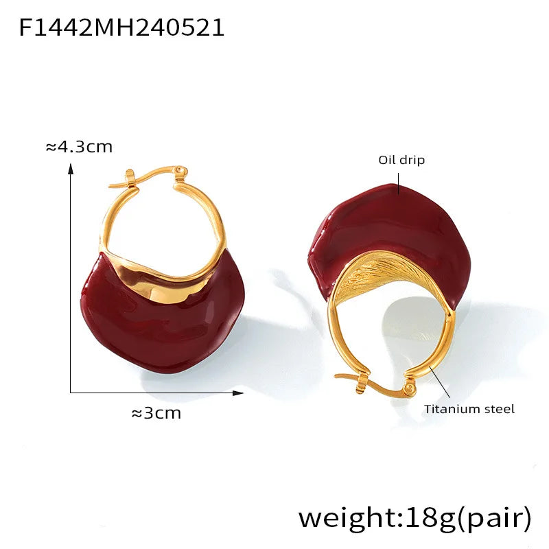 Women's New Earrings Stainless Steel Gold plated