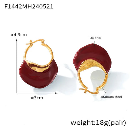 Women's New Earrings Stainless Steel Gold plated