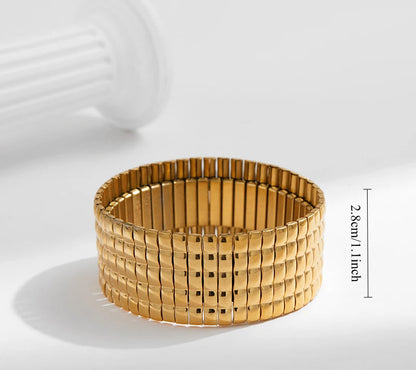 New Gold Plated Stainless Elastic Bracelet For Women