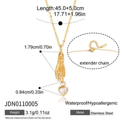 Classic Elegant Cat Pendant Necklace For Women 18K Gold Plated Stainless Steel Waterproof