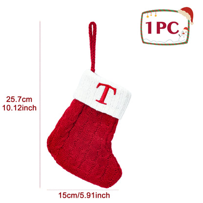 Christmas Socks Knitting Snowflake Letter Stocking Christmas Decoration 2025 For Home