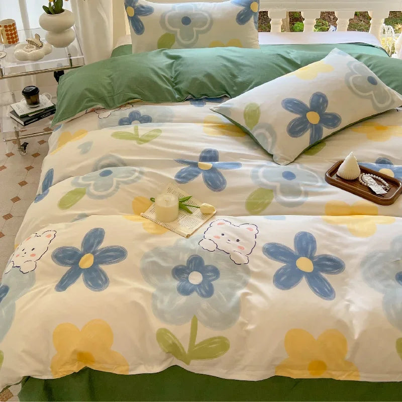 Set Floral Duvet Cover Pillowcase Bedding