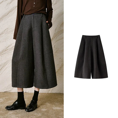 Women High Waist Wide Leg Casual Pants