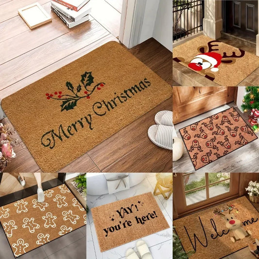 Christmas Reindeer Doormat Kitchen Rug Indoor Outdoor Entryway