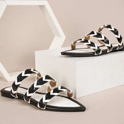 Pointed Toe Weave Flat Slippers