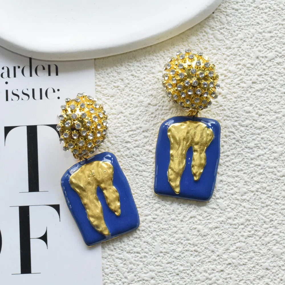 Baroque Style Vintage Resin Big Eyes Dangle Earrings For Women