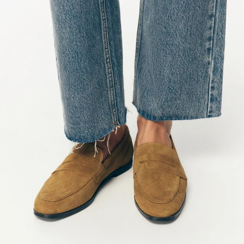 Flats Women Retro Round