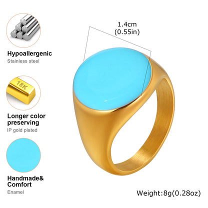 Chunky Open Twist Stackable Rings for Women, Blue Geometric Bold Enamel Crossover Statement Ring Band Waterproof