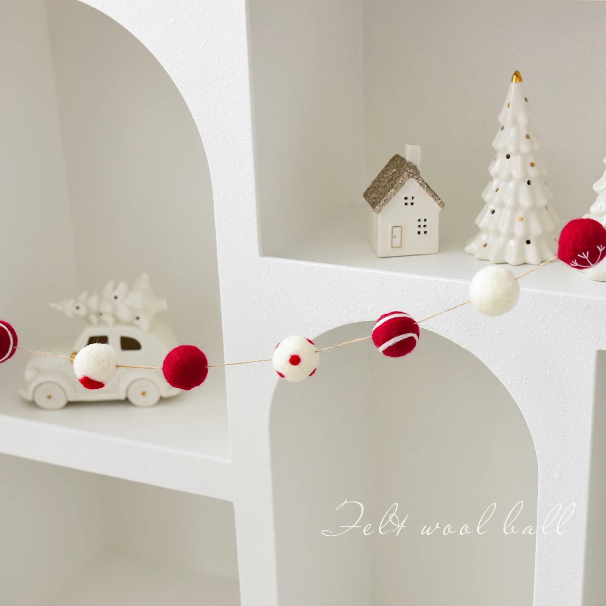 1 Box/16pcs Christmas Wool Balls Hanging Decorations Christmas