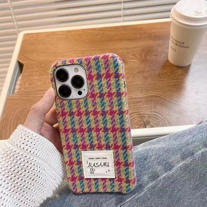 Per iPhone 15 Ins Creative Autumn Gentle Ladies Woven Phone Case per iPhone 14 13 12 Pro Colorful Lens Cover