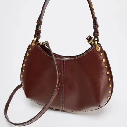 New Trendy Shoulder Bag Wine Red Black