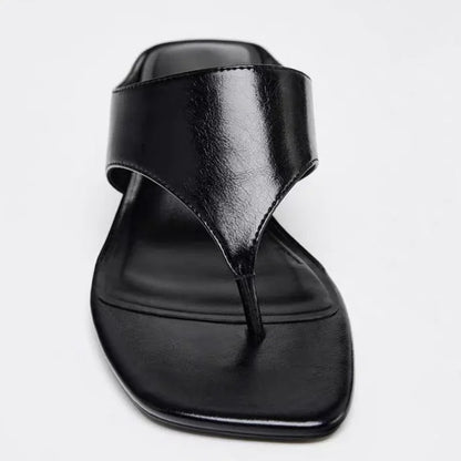 Fashion Brand High Heels Slippers Women Square Toe