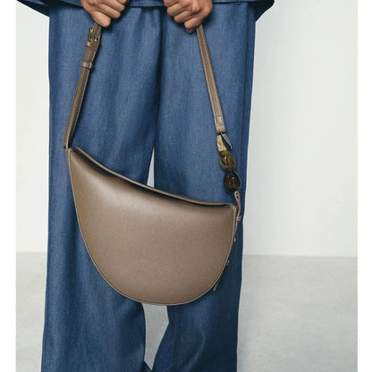 Fashion Beading Women Shoulder Bag Half Moon Handbags