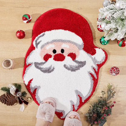 Cartoon Christmas Tree Wool-like Carpet Soft Rugs