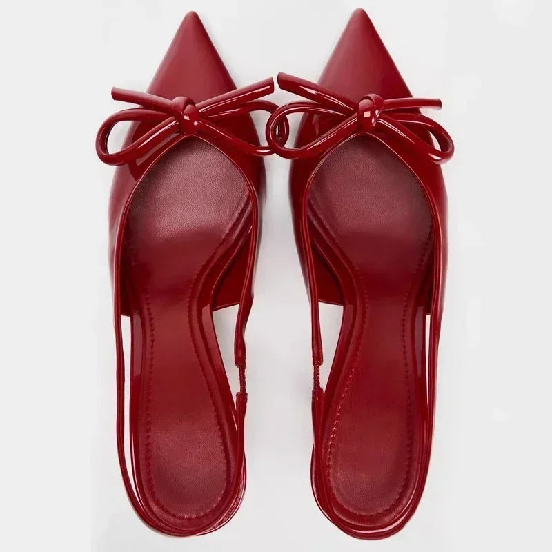 Luxury Designer Red Bow High Heels