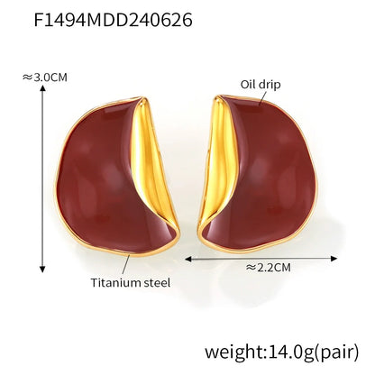 Women's New Earrings Stainless Steel Gold plated