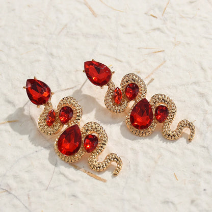 Snake Crystal Earrings For Women