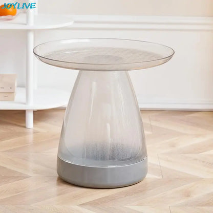 Round Table Plastic Coffee Table Sofa Side Table Simple PET Coffee Table for Home Use Living Room Decoration