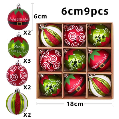 6CM/PCS Christmas Balls Decorative Supplies Decorations Transparent Balls Painted