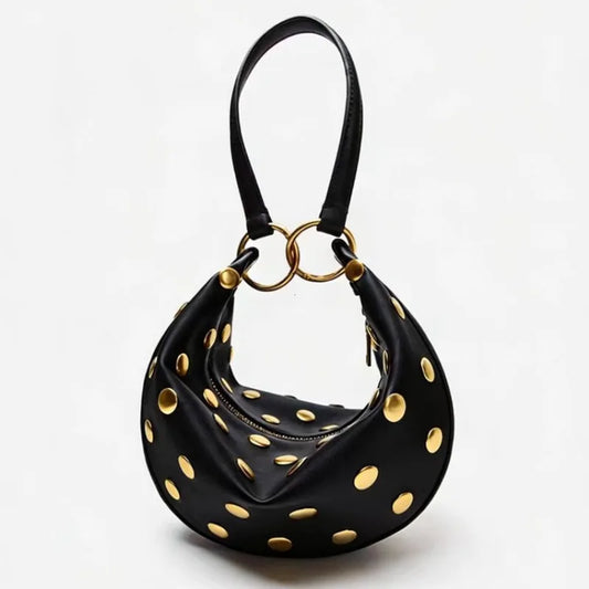 Vintage Gold Hobo Bag  Multi-Way Shoulder Crossbody Handbag
