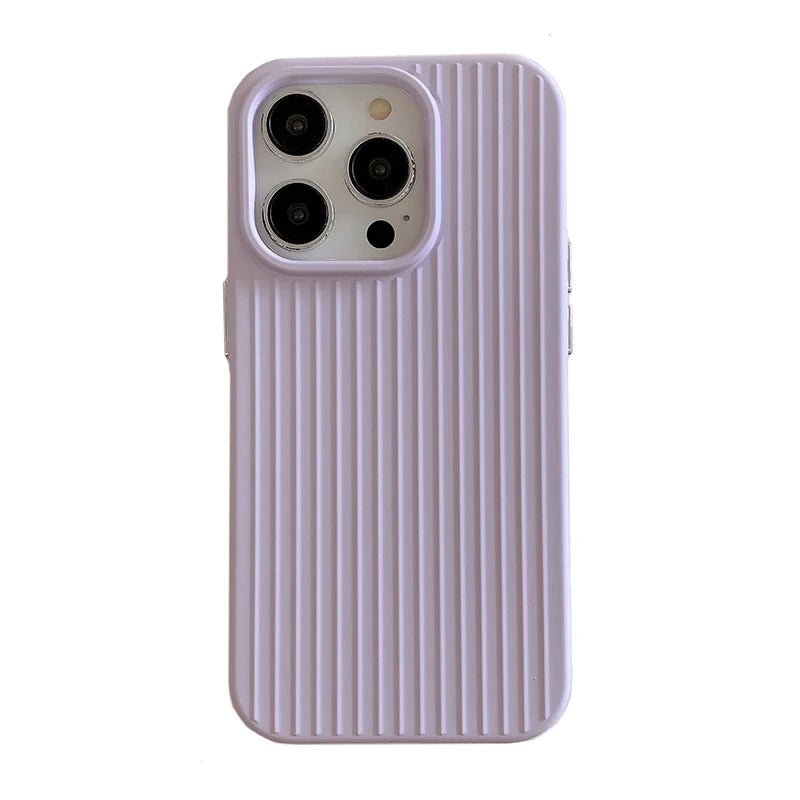 Candy Color Fashion Stripe Soft Silicone Case For iPhone 16 15 14 13 12 11 Pro Max 16 Plus