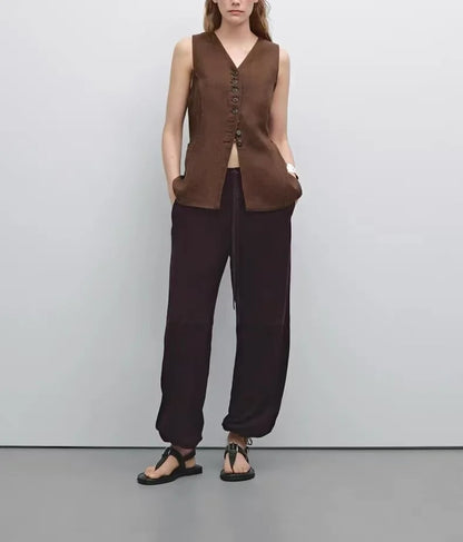 New linen blended vest