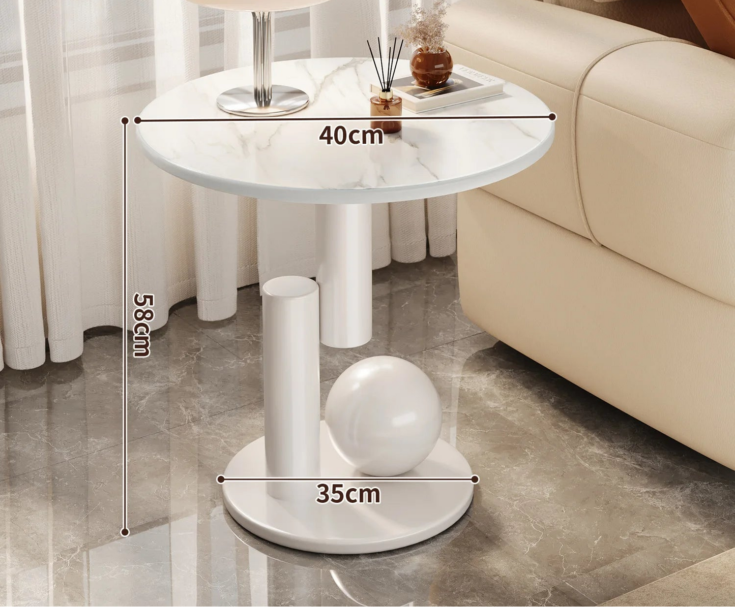Living room sofa,small coffee table,side cabinet,living room home,light luxury bedside table, balcony, simple and creative