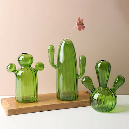 Cactus Glass Vase Small Glass Decorations
